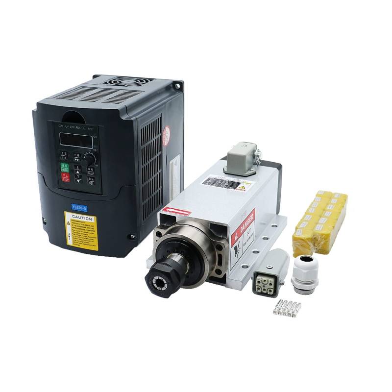 Spindelmotor, CNC-Werkzeugmaschinenspindel 2200 W 2,2 kW 24000 U/min ER20 Luftkühlung Spindelmotor RP Weiß VFD 13 Stück ER20 Spannzangen (1-13 mm)(Option 5,380) von DIGNIFE
