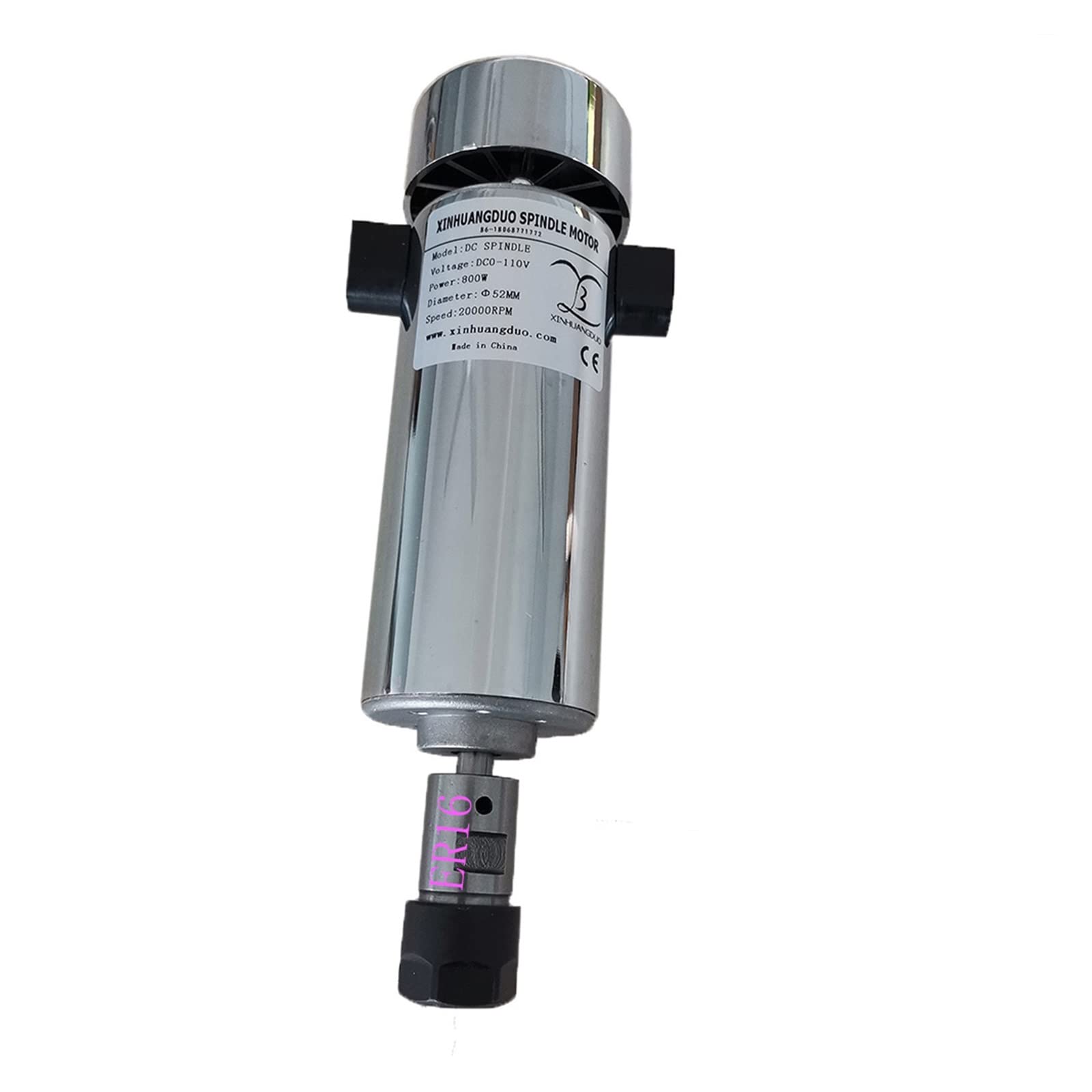 Spindelmotor, Luftgekühlter 0,8-kW-DC110V-20000-RPM-CNC-Spindelmotor-Kit ER16 / Spannfutter 800-W-Spindelmotor + Netzteil-Drehzahlregler for Gravieren(Package 1 ER16) von DIGNIFE