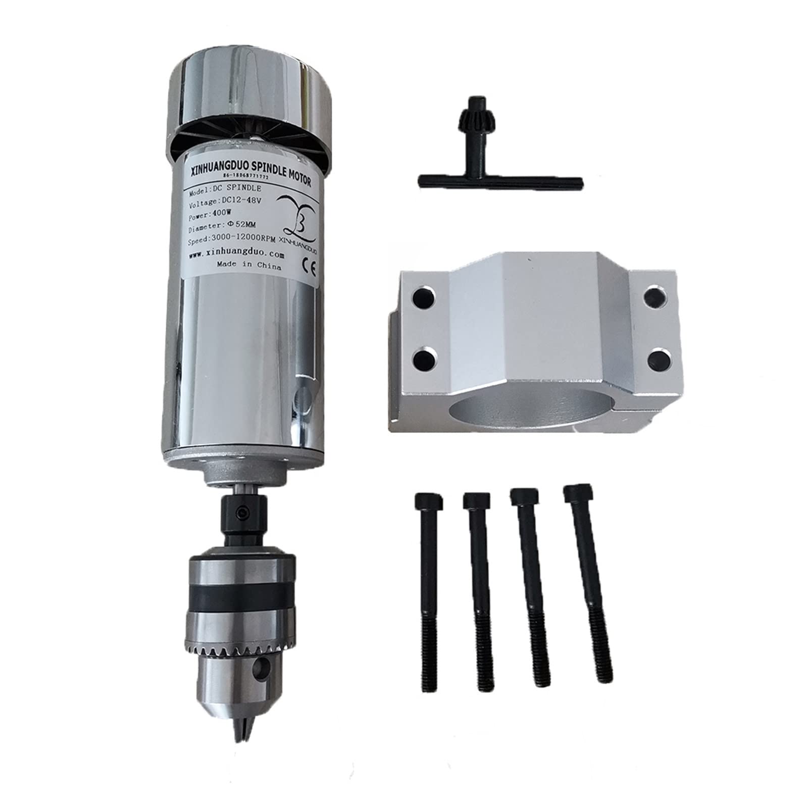 Spindelmotor, Luftgekühltes 0,4-kW-CNC-Bohrfutter-Spindelmotor-Kit 400-W-Spindelmotor + Drehzahlregler for die Stromversorgung for Gravieren(Set 3) von DIGNIFE