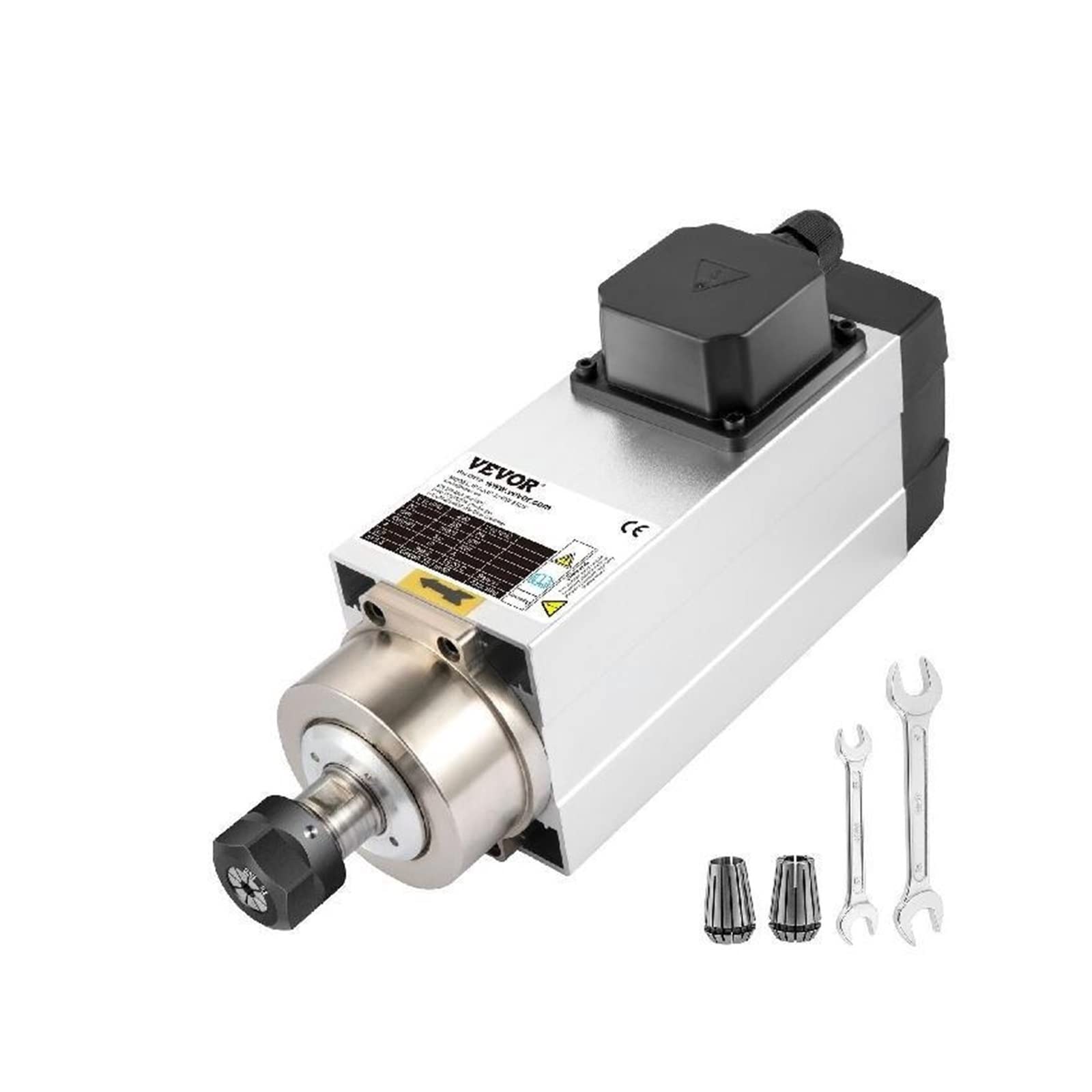 Spindelmotor, Quadratischer luftgekühlter Spindelmotor 2,2 kW 3 kW 4 kW ER20 ER25 Spannzangen 4 Lager High Speed ​​für CNC-Gravur-Frässchleifen(3KW ER20) von DIGNIFE