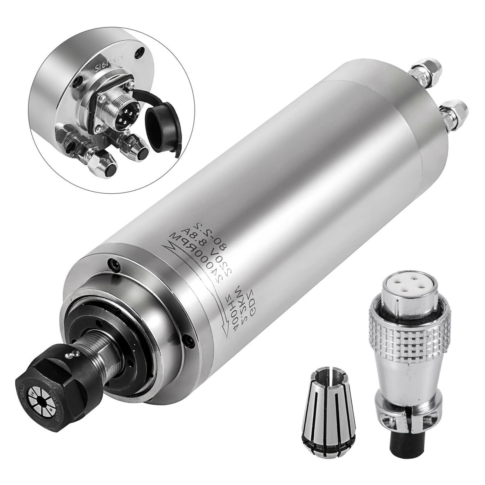 Spindelmotor, Wassergekühlter Spindelmotor 0.8KW- 3KW Hochgeschwindigkeits-ER11 ER20-Spannzange for CNC-Gravur-Fräsmaschine-Frequenzwandler(2.2KW) von DIGNIFE