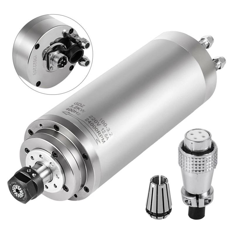 Spindelmotor, Wassergekühlter Spindelmotor 0.8KW- 3KW Hochgeschwindigkeits-ER11 ER20-Spannzange for CNC-Gravur-Fräsmaschine-Frequenzwandler(3KW) von DIGNIFE