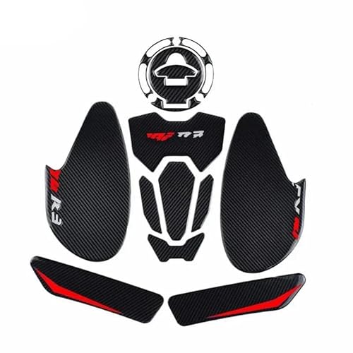 Tankschutz Tankaufkleber FÜR YZFR3 FÜR YZF FÜR R3 2019-2022 Motorrad Anti Slip Tank Cap Pad Protector Seite Knie Grip Aufkleber Pads(Style 2) von DIINJ