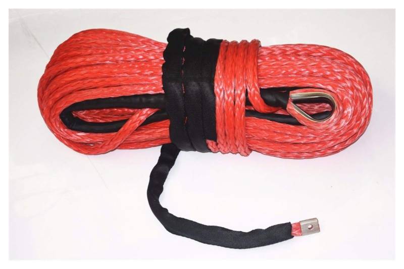 Synthetisches Windenseil, Rot 14mm * 45m Synthetisches Windenseil, Bootswindekabel, Abschleppseile for automatische Accessars, 4x4 Off-Road-Abschleppkabel für Geländefahrzeuge, Allradfahrzeuge, ATVs von DIKAMAN