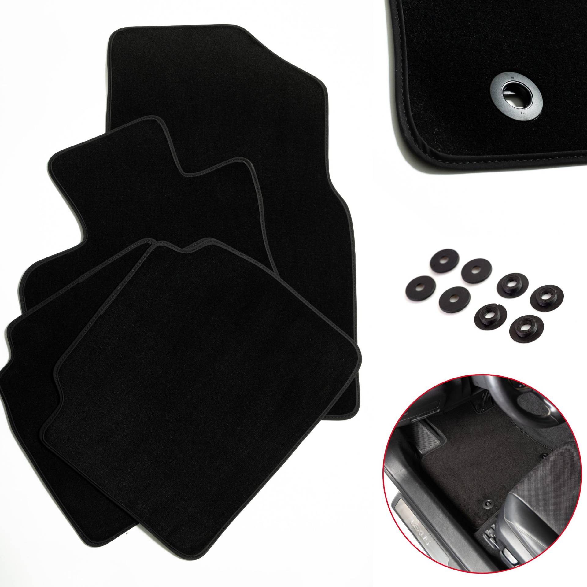 Auto Fussmatten Set Velours passgenau | Autofußmatten mit Stoppern und eleganter Einfassung | Automatten schützen den Innenraum und sind leicht zu reinigen | Kompatibel mit Seat Ibiza V 2017-2024 Auto Fussmatten Set Velours passgenau | Autofußmatten mit Stoppern und eleganter Einfassung | Automatten schützen den Innenraum und sind leicht zu reinigen | Kompatibel mit Seat Ibiza V 2017-2024 von DIKEL