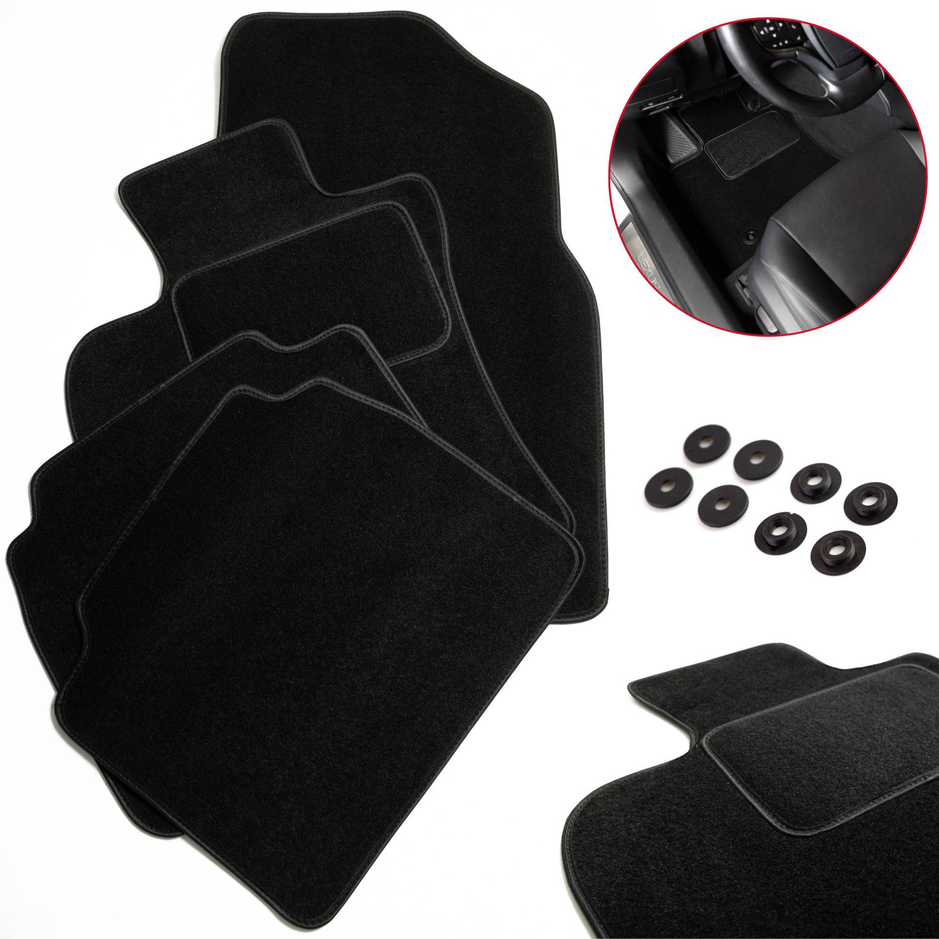 Auto Fussmatten Set Velours passgenau | Autofußmatten mit Stoppern und eleganter Einfassung | Automatten schützen den Innenraum und sind leicht zu reinigen |Kompatibel mit Volkswagen Polo VI 2017-2024 Auto Fussmatten Set Velours passgenau | Autofußmatten mit Stoppern und eleganter Einfassung | Automatten schützen den Innenraum und sind leicht zu reinigen |Kompatibel mit Volkswagen Polo VI 2017-2024 von DIKEL