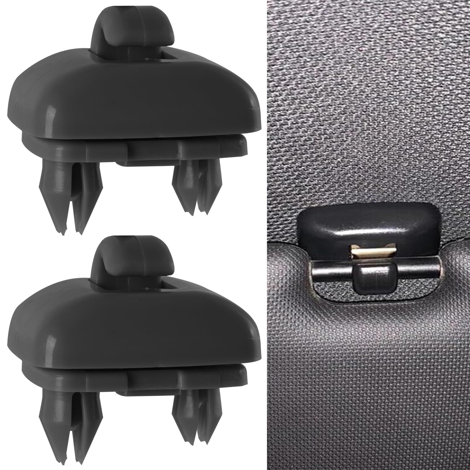 2 Stück Auto-Sonnenblenden-Clip, Haken, kompatibel mit Audi-Sonnenblenden-Clips, kompatibel mit Audi A1, A3, A4, A5, Q3, Q5, A7, B6, B7, B8, S4, S5, Referenz OE: 8U0857562A, 8E0857562 (schwarz) von DILUSILK