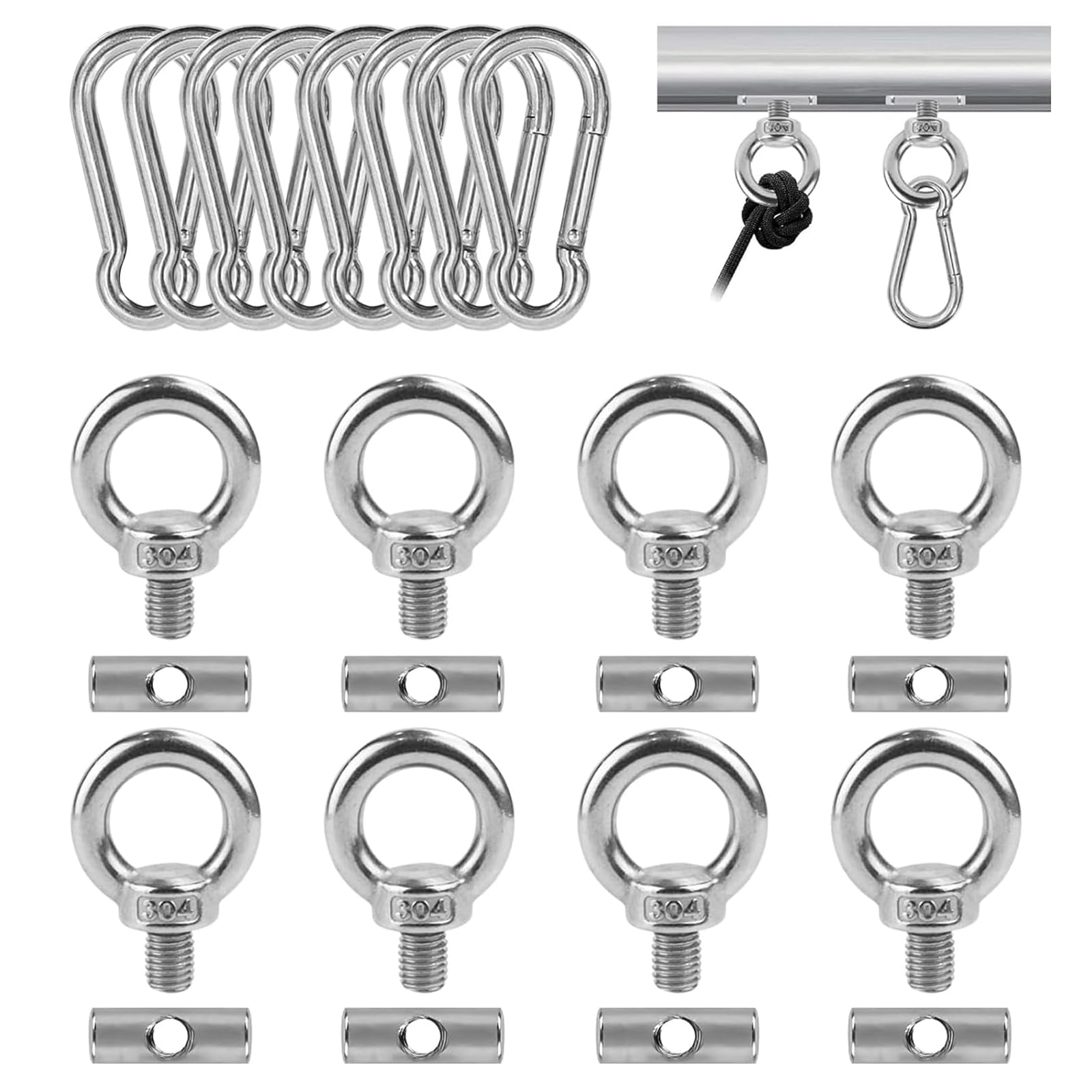 DINGFENG Kederleiste Haken, 8 Set 6 mm Edelstahl Markisenhaken Kederstopper mit Karabiner, Markisen Haken Kederschiene Zubehör für Sonnensegel, Vorzelt, Caravan, Wohnmobil, Wohnwagen, Campervan DINGFENG Kederleiste Haken, 8 Set 6 mm Edelstahl Markisenhaken Kederstopper mit Karabiner, Markisen Haken Kederschiene Zubehör für Sonnensegel, Vorzelt, Caravan, Wohnmobil, Wohnwagen, Campervan von DINGFENG