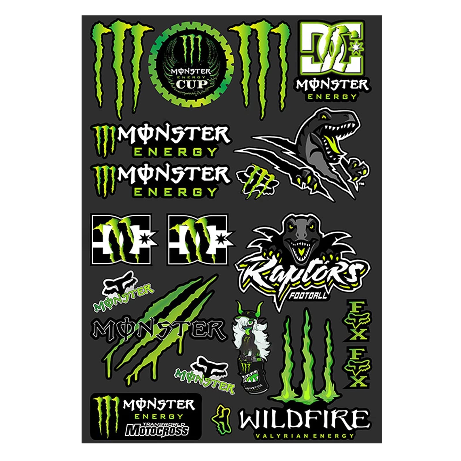DINGFENG Motorrad Aufkleber, Monster Energy Aufkleber, Sponsoren Aufkleber, Moto Motocross Stickers Kit, Racing Aufkleber, für Offroad MotorräDer und Helme Motorrad Enthusiasten DINGFENG Motorrad Aufkleber, Monster Energy Aufkleber, Sponsoren Aufkleber, Moto Motocross Stickers Kit, Racing Aufkleber, für Offroad MotorräDer und Helme Motorrad Enthusiasten von DINGFENG