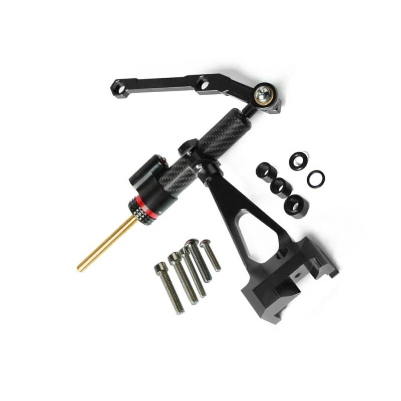 DINGYIG Für MT-09 Für MT09 Für MT 09 2013 2015 2016 2017 2018 2019 Motorrad Lenkung Stabilisieren Dämpfer Montage Halterung Kit Stabilisator(Black-Carbon Fiber) von DINGYIG