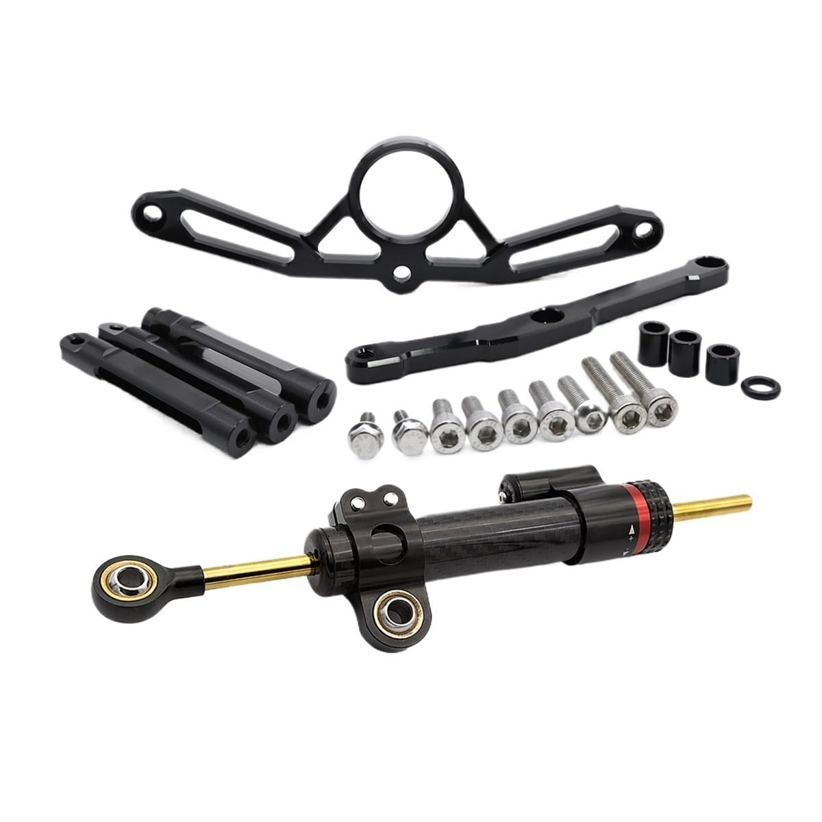 DINGYIG Für MT-09 Für MT09 Für MT 09 2021 2022 2023 Motorrad Stabilisator Lenkung Dämpfer Halterung Montage Kit Stabilisator(Damper n Bracket A) von DINGYIG
