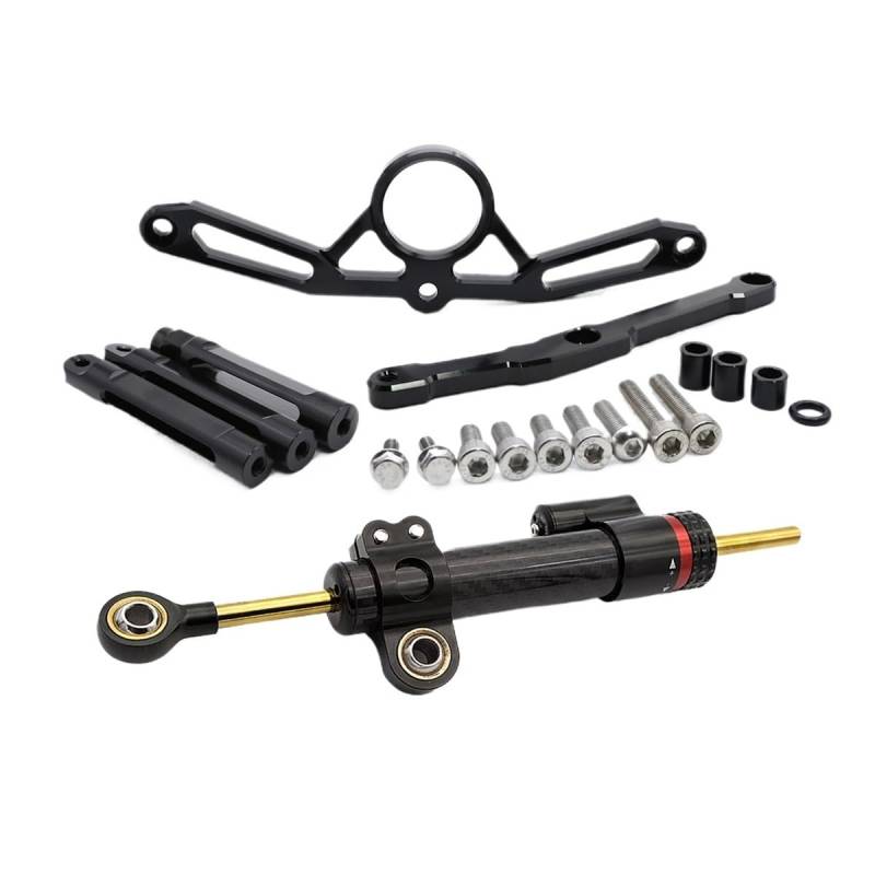 DINGYIG Für MT-09 Für MT09 Für MT 09 2021 2022 2023 Motorrad Stabilisator Lenkung Dämpfer Halterung Montage Kit Stabilisator(Damper n Bracket A) von DINGYIG