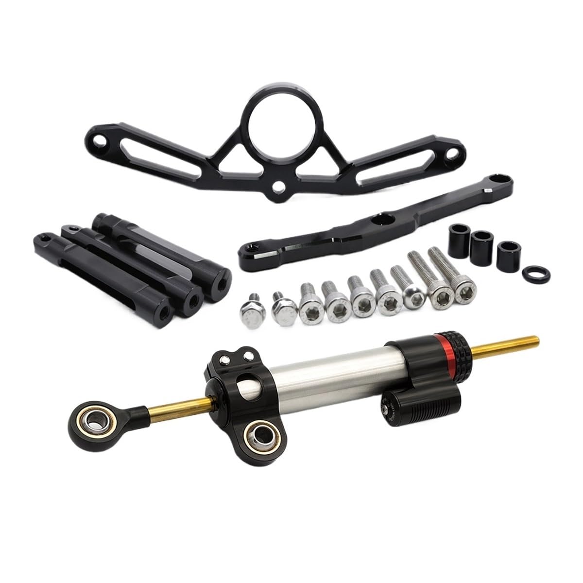 DINGYIG Für MT-09 Für MT09 Für MT 09 2021 2022 2023 Motorrad Stabilisator Lenkung Dämpfer Halterung Montage Kit Stabilisator(Damper n Bracket B) von DINGYIG