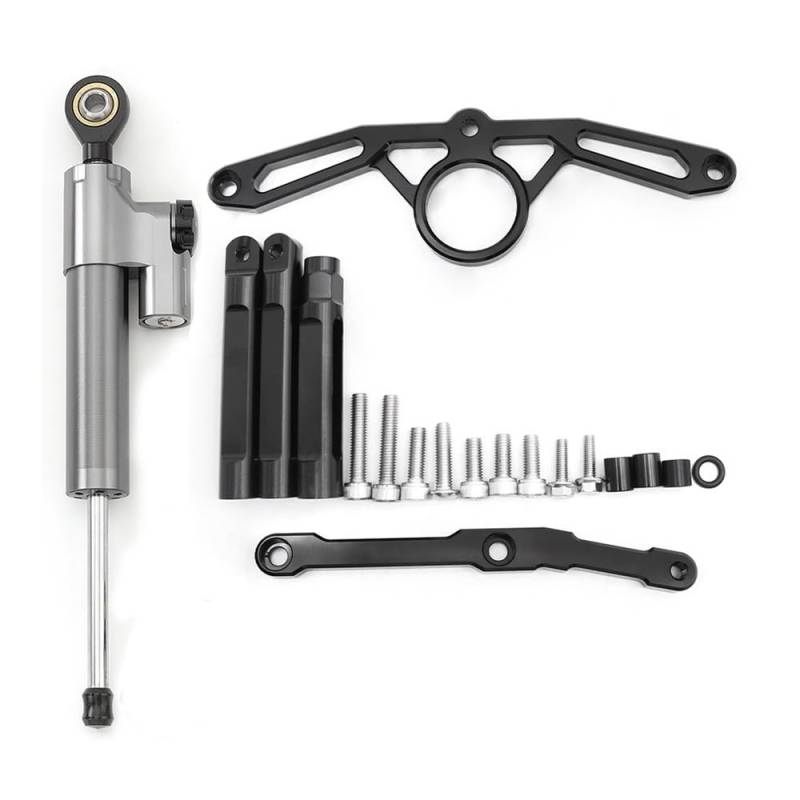 DINGYIG Für MT-09 Für MT09 Für MT 09 2021 2022 2023 Motorrad Stabilisator Lenkung Dämpfer Halterung Montage Kit Stabilisator(Damper n Bracket E) von DINGYIG