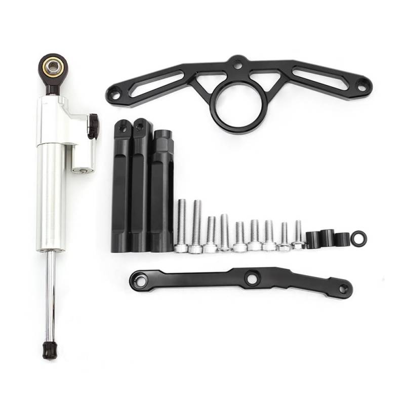 DINGYIG Für MT-09 Für MT09 Für MT 09 2021 2022 2023 Motorrad Stabilisator Lenkung Dämpfer Halterung Montage Kit Stabilisator(Damper n Bracket F) von DINGYIG