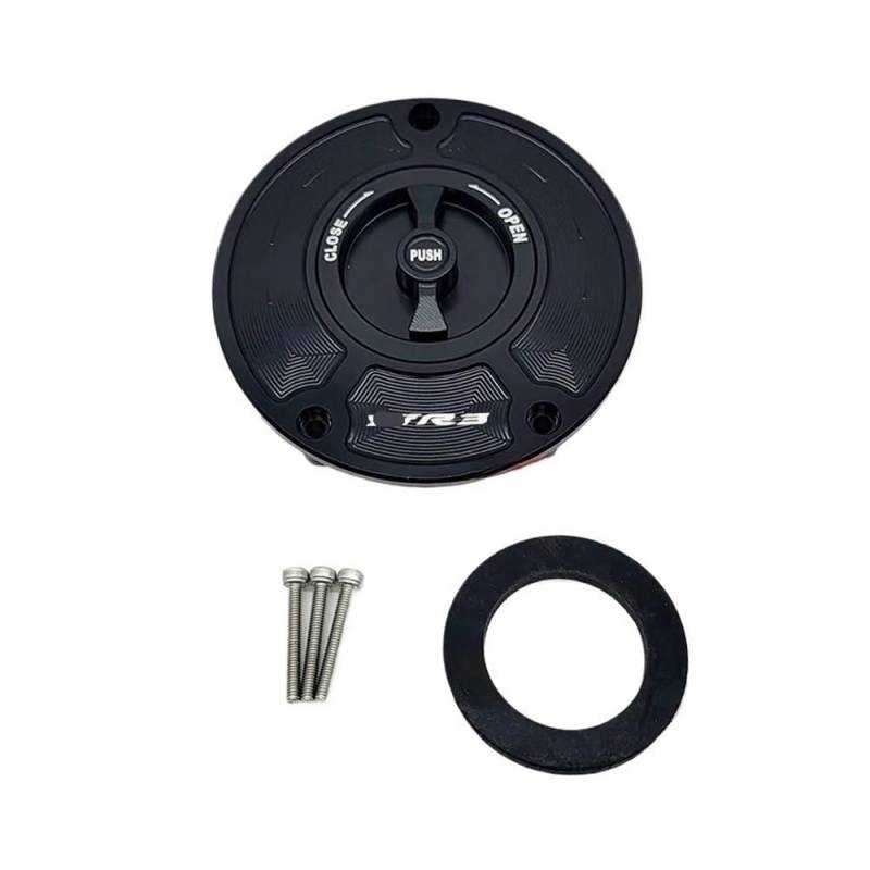 DINGYIG Für YZF Für R3 Für R1 Für R6 2010-up Motorrad-Tankdeckel-Schutzzubehör Tankdeckel(Black-R3) von DINGYIG