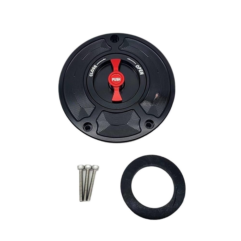 DINGYIG Für YZF Für R3 Für R1 Für R6 2010-up Motorrad-Tankdeckel-Schutzzubehör Tankdeckel(Black Red NO Logo) von DINGYIG