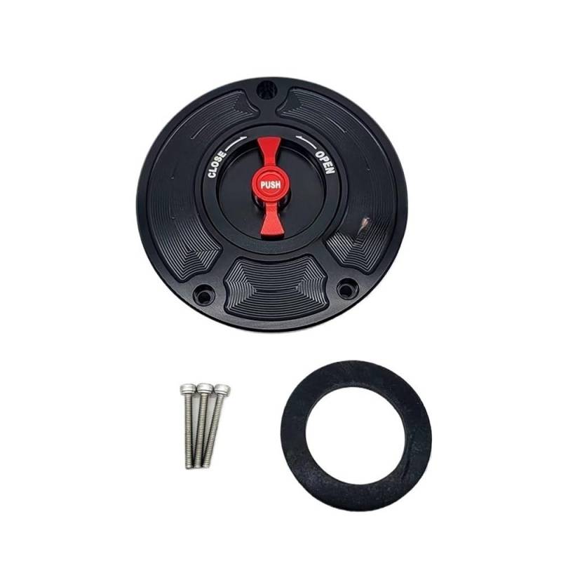 DINGYIG Für YZF Für R3 Für R1 Für R6 2010-up Motorrad-Tankdeckel-Schutzzubehör Tankdeckel(Black Red NO Logo) von DINGYIG