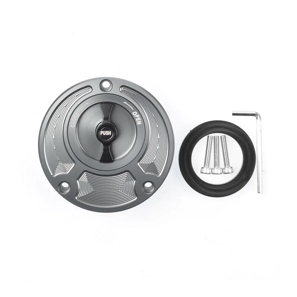 DINGYIG Für YZF Für R3 Für R25 Für R6 Für R1 Für R125 250 2010-2023 Motorrad Kraftstoff Tank Kappe Gas Tank Abdeckung Abdeckung Tankdeckel(Gray Black) von DINGYIG