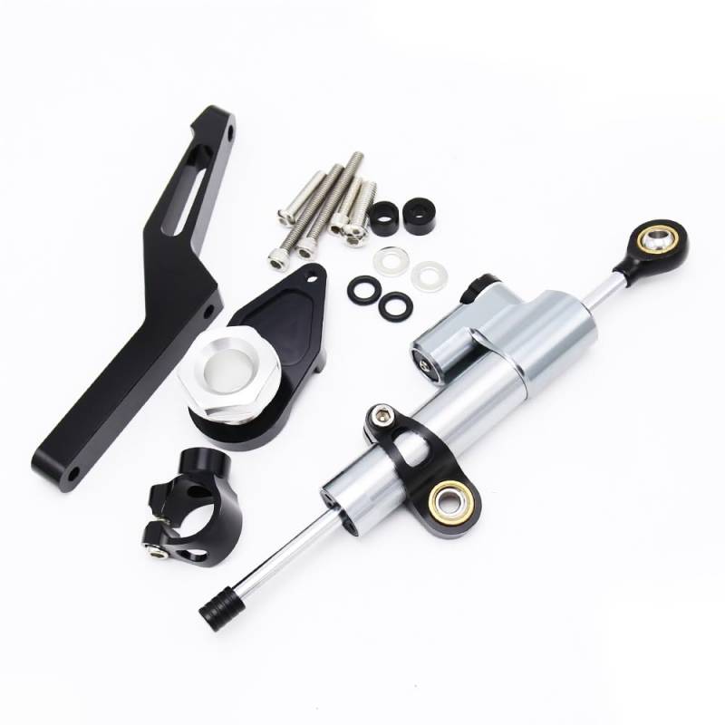 DINGYIG Für ZX6R Für ZX-6R 2009-2025 Motorrad Lenkung Stabilisator Stoßdämpfer Halterung Kit Stabilisator(Black A) von DINGYIG