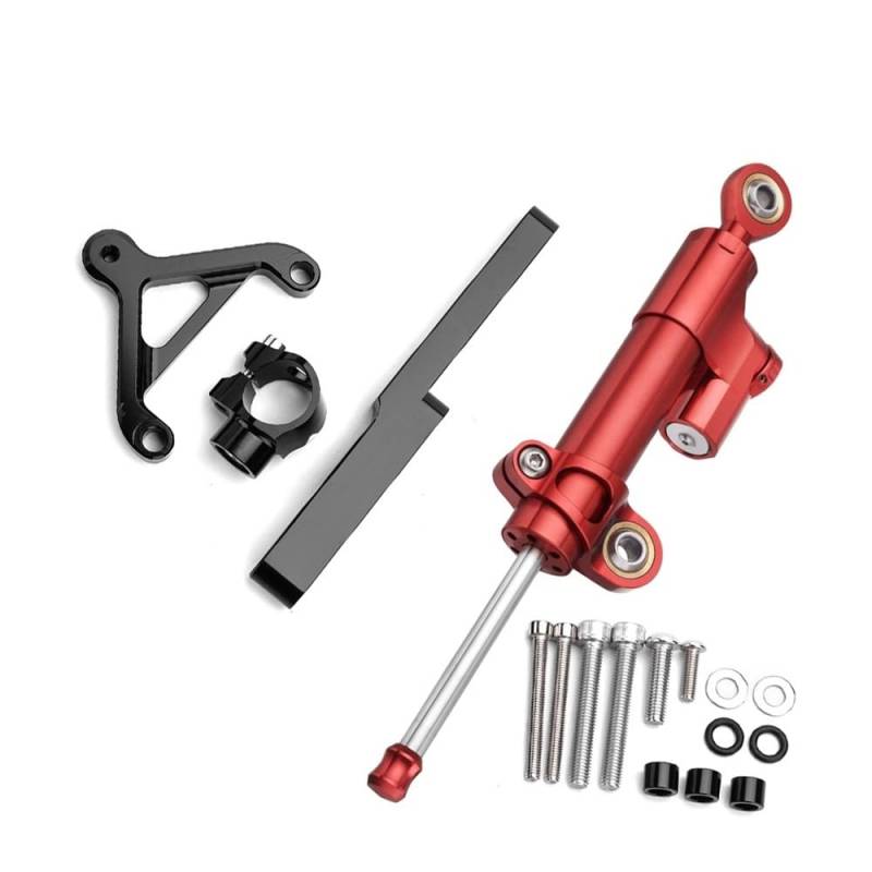 DINGYIG Motorrad-Dämpfer Lenkung Stabilisieren Sicherheitssteuerung Mit Montagehalterung Für CB1000R 2008–2016 Stabilisator(Red) von DINGYIG