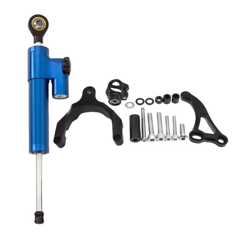 DINGYIG Motorrad Lenkungsdämpfer Halterung Halterung Für GSXS 750 FÜR GSXS750 2017-2024 Stabilisator(A Set Blue) von DINGYIG