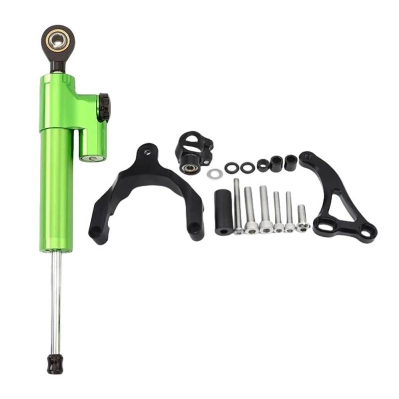DINGYIG Motorrad Lenkungsdämpfer Halterung Halterung Für GSXS 750 FÜR GSXS750 2017-2024 Stabilisator(A Set Green) von DINGYIG