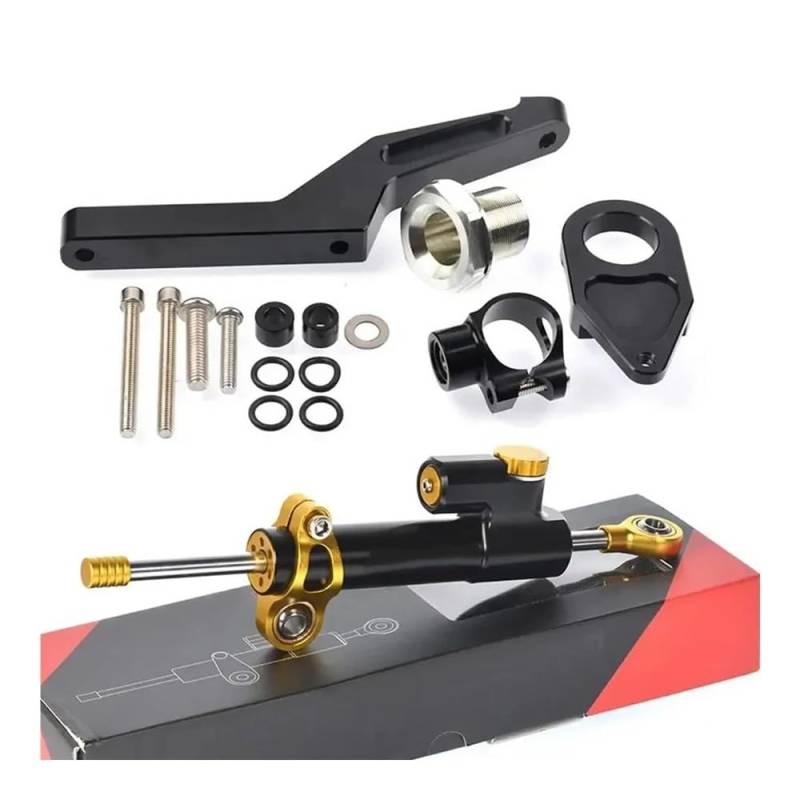 DINGYIG Motorrad Lenkungsdämpfer Stabilisator & Halterung Mount Kit Für Ninja Für ZX-6R Für ZX6R 2009-2022 Stabilisator(1 Set-color-01) von DINGYIG