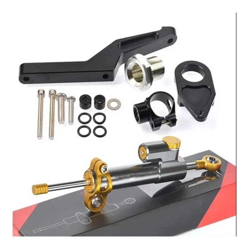 DINGYIG Motorrad Lenkungsdämpfer Stabilisator & Halterung Mount Kit Für Ninja Für ZX-6R Für ZX6R Für ZX 6R 636 2009-2022 Stabilisator(Color-E) von DINGYIG