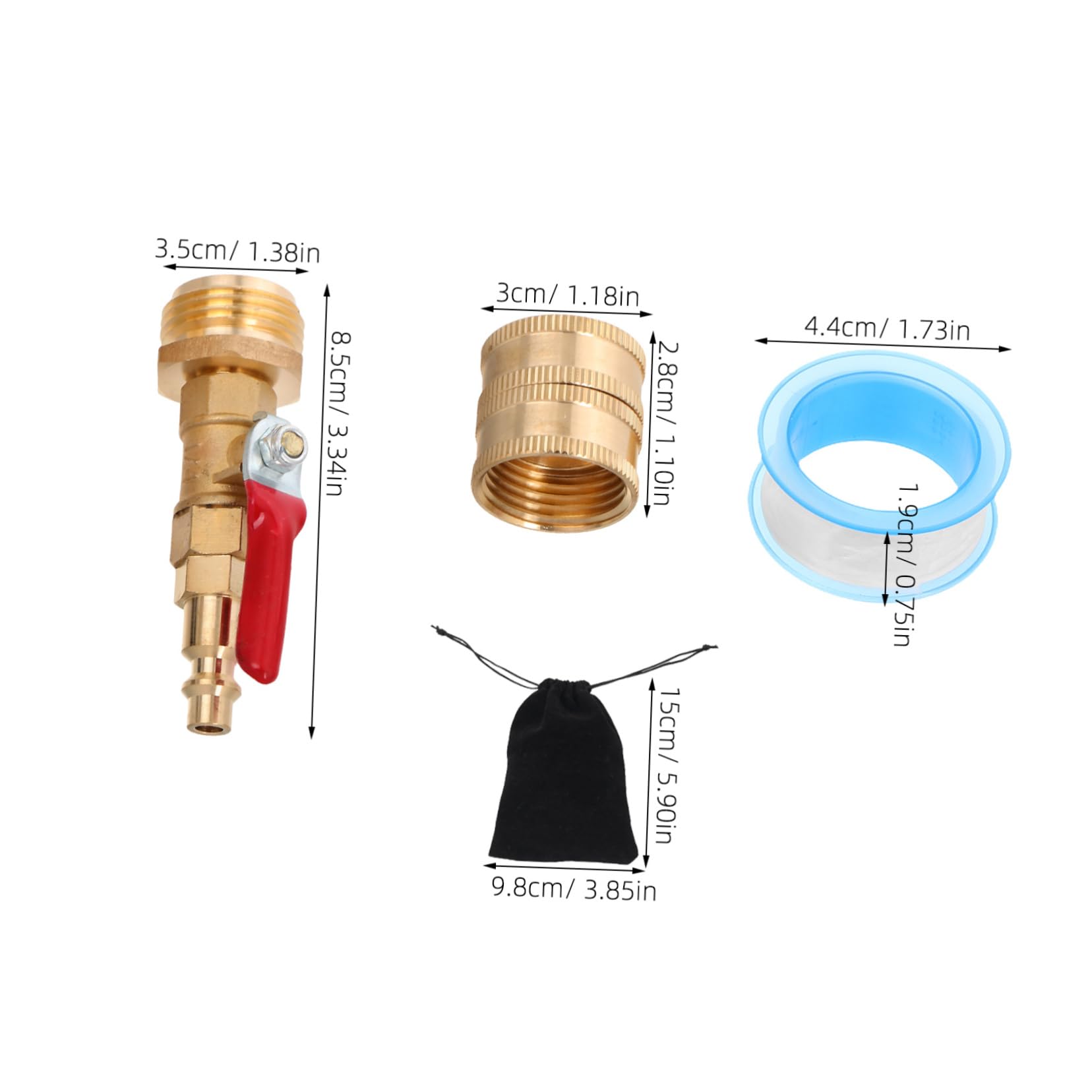 DINHEAROM 1 Satz Messing Anschlusssatz Wohnmobil Luftausblasadapter Sprinkler Ausblaskompressor Aufsatz Wohnmobil Winterfest Ausblasadapter Luftkompressor Zu Gartenschlauch Adapter von DINHEAROM