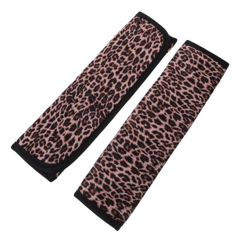 DINHEAROM 2Stücke Schulterpolster Leopard Druck Auto Zubehör Weiche und Langlebige Gurtschoner für Erwachsene Einfach zu Installieren Reinigen Schützt von DINHEAROM