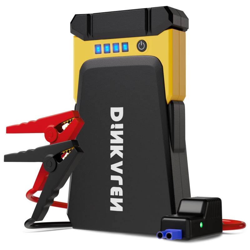 DINKALEN Avviatore Batteria Auto, 1200A 15800mAh Avviatore Emergenza per Auto (Motori Fino a 8.0L Benzina/6.5L Diesel), Avviatore Auto Con Torcia a LED e Quick Charge 3.0 von DINKALEN