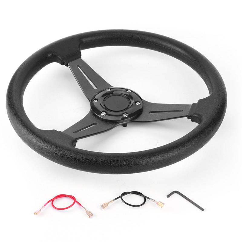 14 -Zoll -Sportlenkrad, Universal Fit Drifting Racing Wheel, Non Slip Grip Carbon -Faser -Look, Upgrade -Kit für Autolkrips s (Schwarz) von DIRBAK