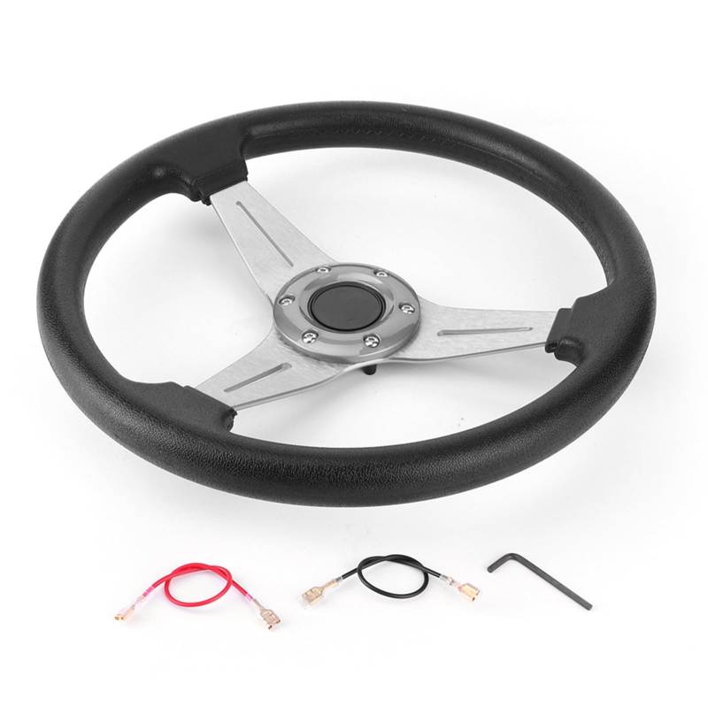 14 -Zoll -Sportlenkrad, Universal Fit Drifting Racing Wheel, Non Slip Grip Carbon -Faser -Look, Upgrade -Kit für Autolkrips s (Silber) von DIRBAK