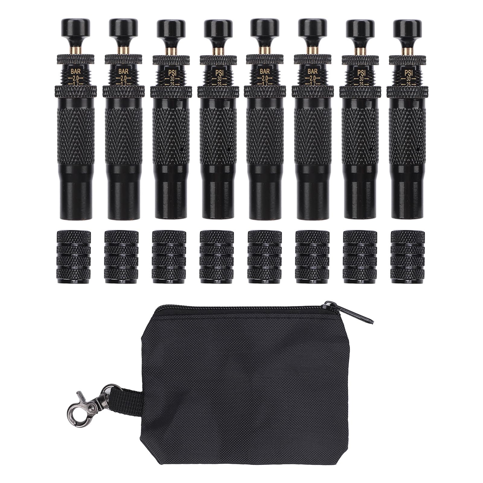 DIRBAK Reifendeflator -Ventil -Kit Einstellbares Auto Stopp Hochfestigkeit Kupfer 10 bis 30 psi Range Schnellfreisetzung Reifenluft -Down -Werkzeug für Offroad 4x4 Fahrzeuge 8pcs von DIRBAK