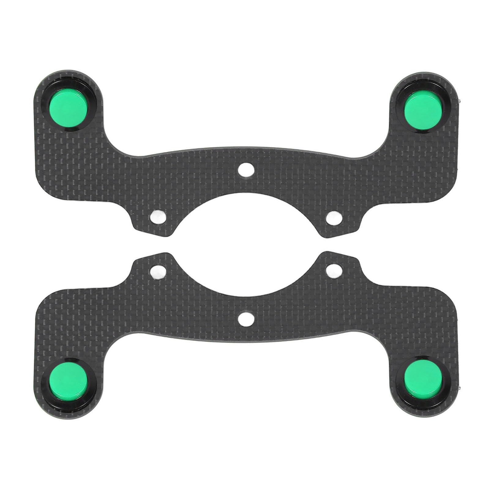 Lenkrad-Hupen, Kohlefaser, verbesserte Funktionalität, externer Hupen-Satz, Ersatz für Nardi-Lenkrad mit 6 Schrauben, 2-teiliges Set (Green Button) von DIRBAK