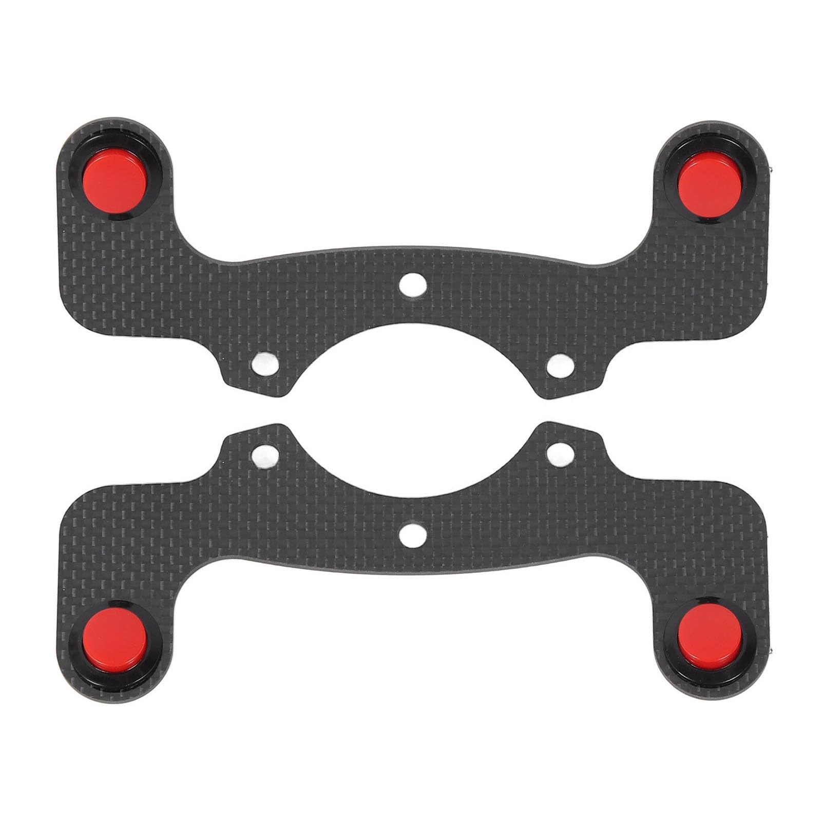 Lenkrad-Hupen, Kohlefaser, verbesserte Funktionalität, externer Hupen-Satz, Ersatz für Nardi-Lenkrad mit 6 Schrauben, 2-teiliges Set (Red Button) von DIRBAK