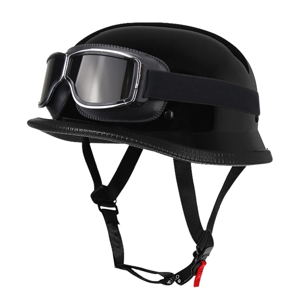 Deutsch Helm Halboffenen Vintage Öffnen Motorradhelm Halb-Helm ECE-Zertifizierung Chopper Helm mit Sonnenbrille für Mopeds Cruiser Vintage Jet Helm Schnellverschlussschnallen M-XXL Deutsch Helm Halboffenen Vintage Öffnen Motorradhelm Halb-Helm ECE-Zertifizierung Chopper Helm mit Sonnenbrille für Mopeds Cruiser Vintage Jet Helm Schnellverschlussschnallen M-XXL von DIRERTYS