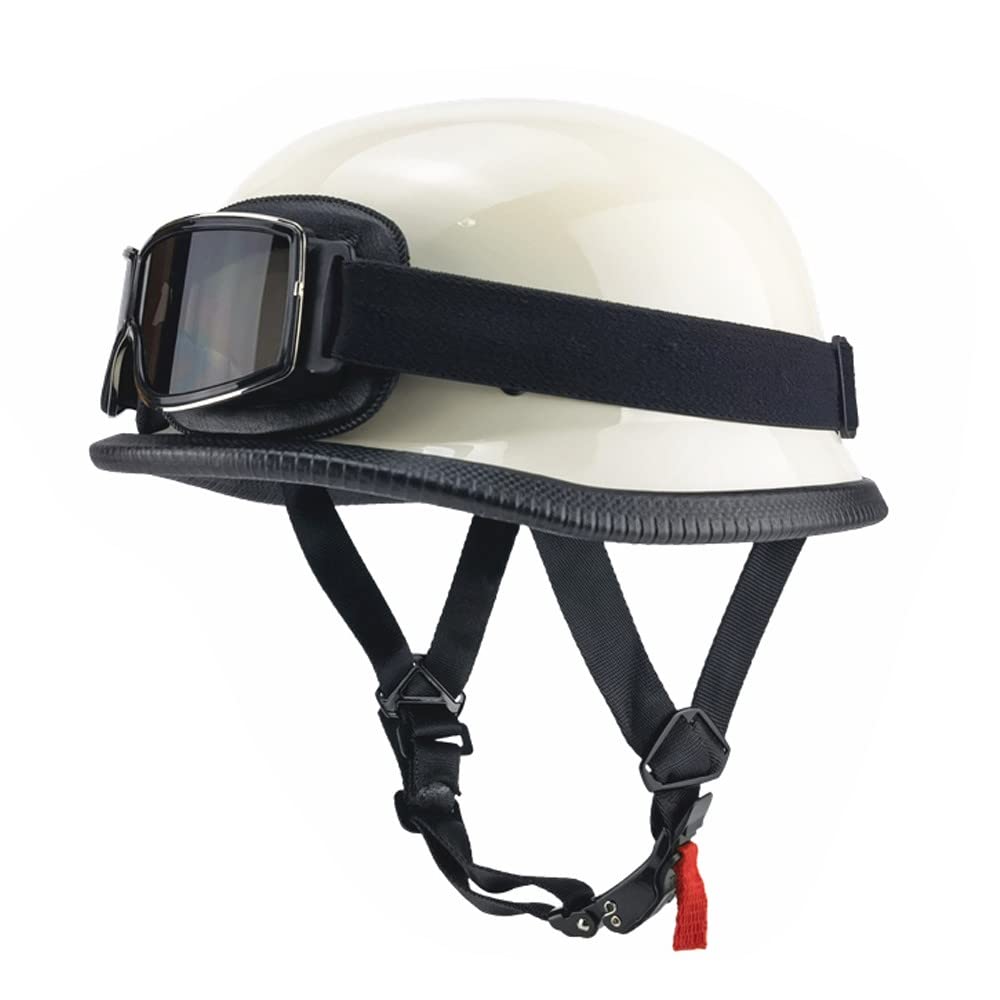 Deutsch Helm Halboffenen Vintage Öffnen Motorradhelm Halb-Helm ECE-Zertifizierung Chopper Helm mit Sonnenbrille für Mopeds Cruiser Vintage Jet Helm Schnellverschlussschnallen M-XXL Deutsch Helm Halboffenen Vintage Öffnen Motorradhelm Halb-Helm ECE-Zertifizierung Chopper Helm mit Sonnenbrille für Mopeds Cruiser Vintage Jet Helm Schnellverschlussschnallen M-XXL von DIRERTYS