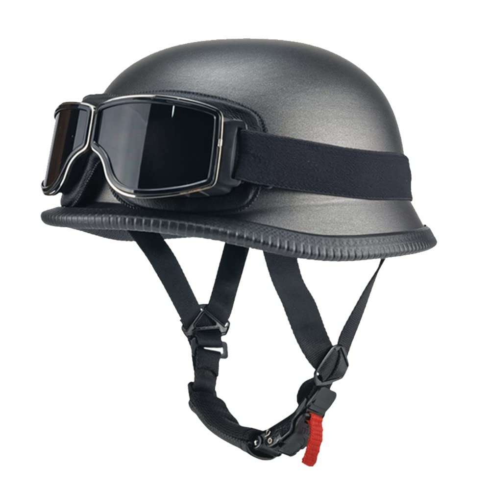 Deutsch Helm Halboffenen Vintage Öffnen Motorradhelm Halb-Helm ECE-Zertifizierung Chopper Helm mit Sonnenbrille für Mopeds Cruiser Vintage Jet Helm Schnellverschlussschnallen M-XXL Deutsch Helm Halboffenen Vintage Öffnen Motorradhelm Halb-Helm ECE-Zertifizierung Chopper Helm mit Sonnenbrille für Mopeds Cruiser Vintage Jet Helm Schnellverschlussschnallen M-XXL von DIRERTYS