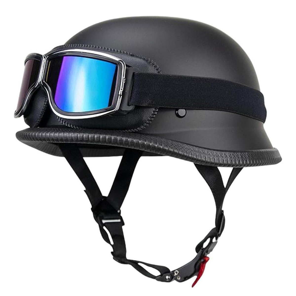 Deutsch Helm Halboffenen Vintage Öffnen Motorradhelm Halb-Helm ECE-Zertifizierung Chopper Helm mit Sonnenbrille für Mopeds Cruiser Vintage Jet Helm Schnellverschlussschnallen M-XXL Deutsch Helm Halboffenen Vintage Öffnen Motorradhelm Halb-Helm ECE-Zertifizierung Chopper Helm mit Sonnenbrille für Mopeds Cruiser Vintage Jet Helm Schnellverschlussschnallen M-XXL von DIRERTYS