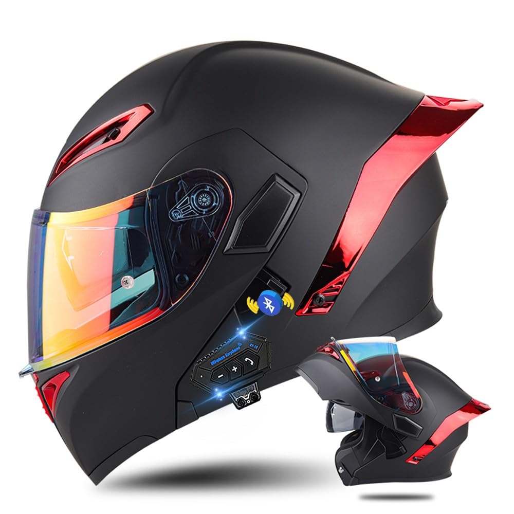 Klapphelm mit Bluetooth, Bluetooth Integralhelm Motorradhelm mit Doppelvisier, ECE Zertifiziert Lila Helm für Erwachsene Frauen Männer Hohe Qualität Helm, Roller-Mofa -Moped-Helm Klapphelm mit Bluetooth, Bluetooth Integralhelm Motorradhelm mit Doppelvisier, ECE Zertifiziert Lila Helm für Erwachsene Frauen Männer Hohe Qualität Helm, Roller-Mofa -Moped-Helm von DIRERTYS