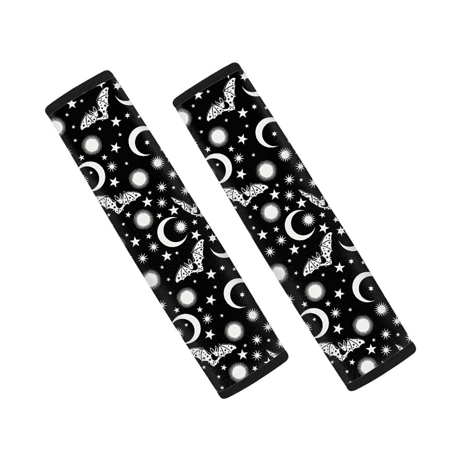 DISNIMO Moon Star Fledermaus-Sicherheitsgurtbezüge für Erwachsene und Kinder, Sicherheitsgurtbezug für Damen und Herren, Sicherheitsgurtkissen, Halloween, Gothic, Reisen, Autozubehör, Schwarz DISNIMO Moon Star Fledermaus-Sicherheitsgurtbezüge für Erwachsene und Kinder, Sicherheitsgurtbezug für Damen und Herren, Sicherheitsgurtkissen, Halloween, Gothic, Reisen, Autozubehör, Schwarz von DISNIMO