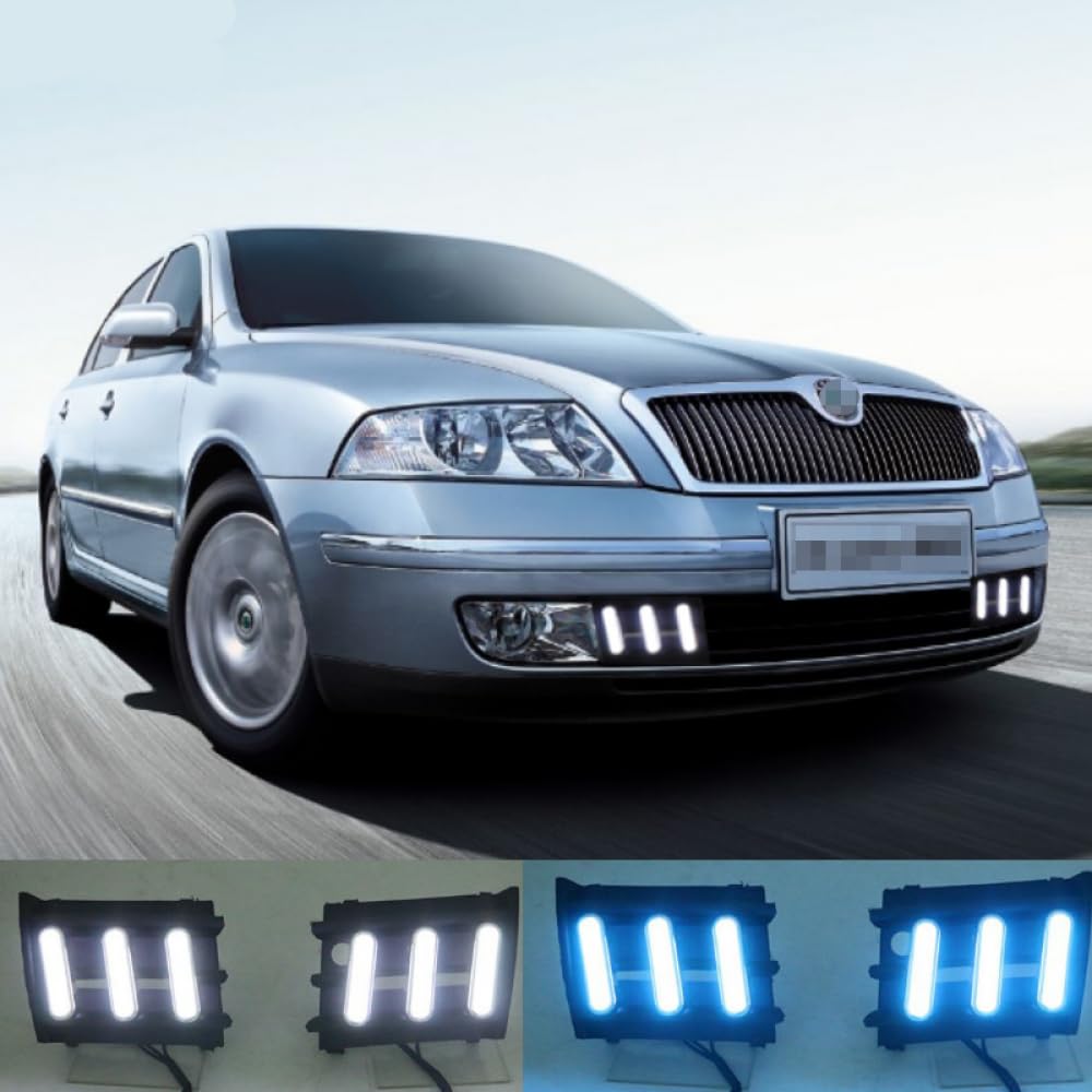 2PCS -Auto -Tag -Lauflicht -LED -LEL -DRL -kompatibel mit A5 2007 bis 2009 wasserdichtes Tageslicht(White yellow blue) von DIWUCXCA