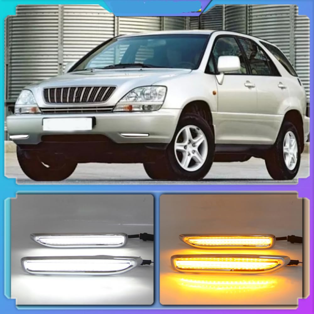 2pcs Universal -Tag Lauflicht RX300 RX330 RX350 Modelle von 1998 bis 2003 DRL Nebel Lampenzubehör(White and Yellow) von DIWUCXCA