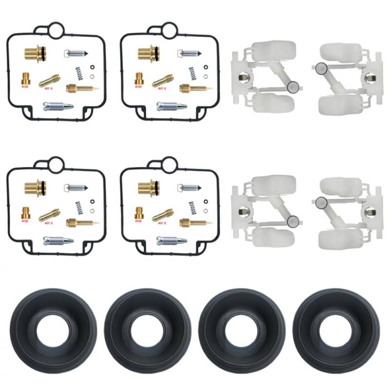 4 Sets Carburetor-Wiederaufbau-Kit zur Kompatibilität mit GSX-G 1100-Modellen M/N/P/R 1991-1994 Float Membran Teile von DIWUCXCA