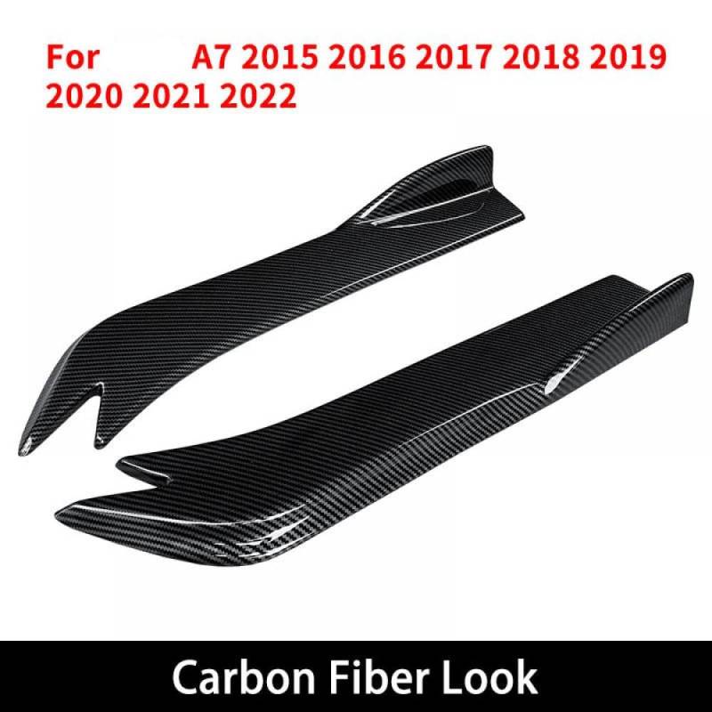 Auto Heck -Stoßstangen -Splitter Schürzen Kofferraum Lippenspoiler Canard Flügel Diffusor Wickelwinkelschutzkompatibel mit A7 2015 2016 2019 2021 2022(Carbon Fiber Look) von DIWUCXCA