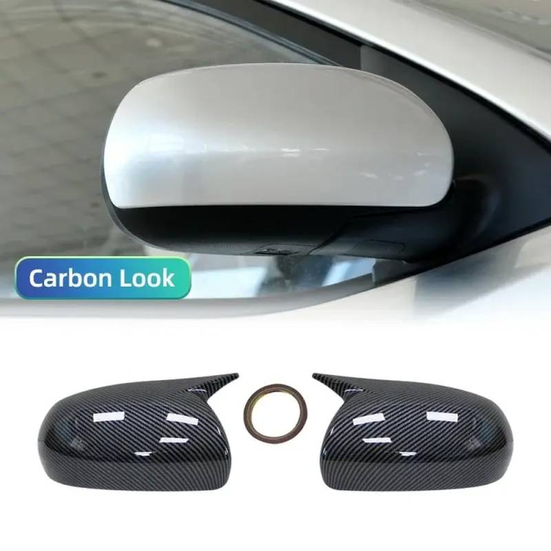 Auto Rückspiegel -Abdeckkappen für Fahrer und Beifahrerseite in Schwarz mit Cerato K3(Carbon fiber pattern) von DIWUCXCA