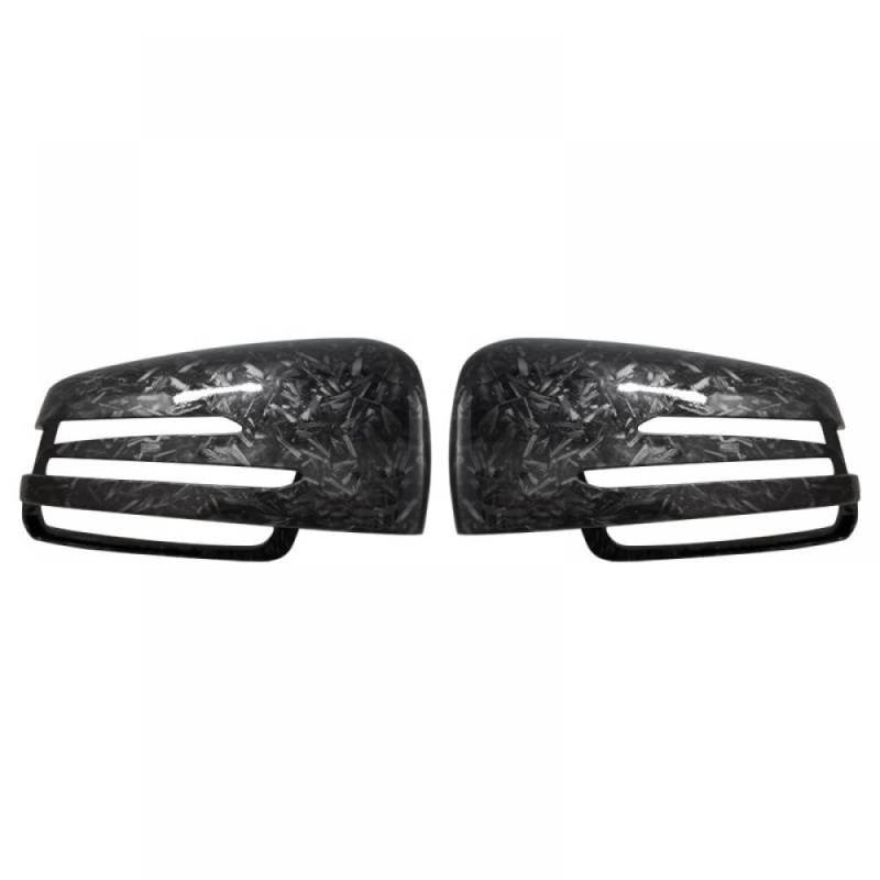 Black Side Mirror Cap Covers kompatibel mit verschiedenen Modellen W176 W246 W212 W204 C117 X156 X204 W221 C218 A B C E S CLA GLA GLK -Serie(Forged Carbon Look) von DIWUCXCA