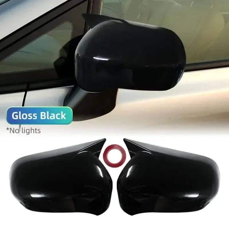 Carbon Faserstil Rückspiegelabdeckung für Civic 2005 bis 2010 Seitenflügeltrim -Zubehör(Bright Black) von DIWUCXCA